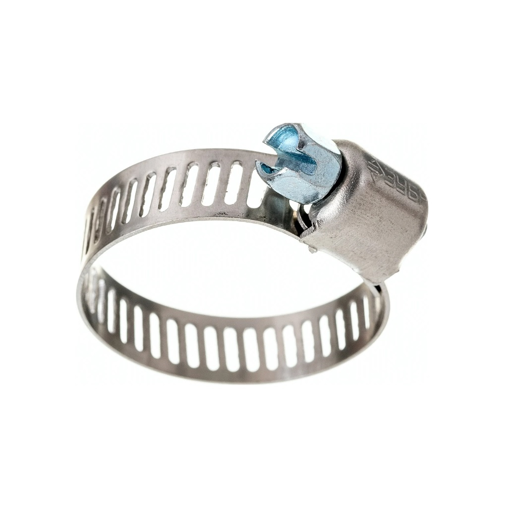 Хомут с просечной лентой Зубр ПЛ-8, 37811-13-26-5, нержавеющая сталь 13-26 мм, в упаковке 5 штук