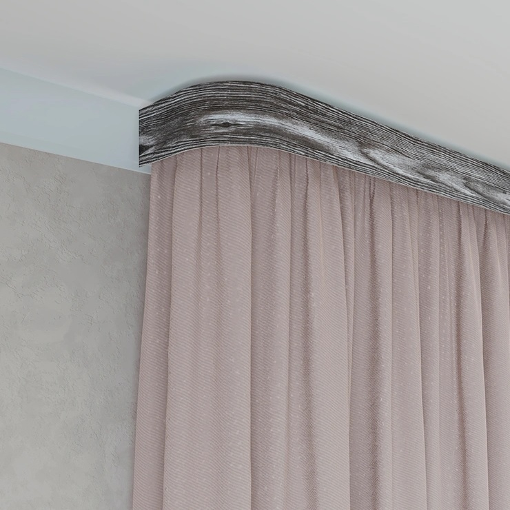 Карниз Legrand Шервуд 58146445, с поворотами, 2-х рядный, серый, 2000 мм