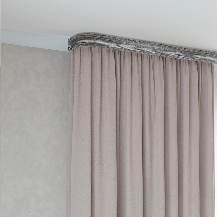 Карниз Legrand Шервуд 58146445, с поворотами, 2-х рядный, серый, 2000 мм