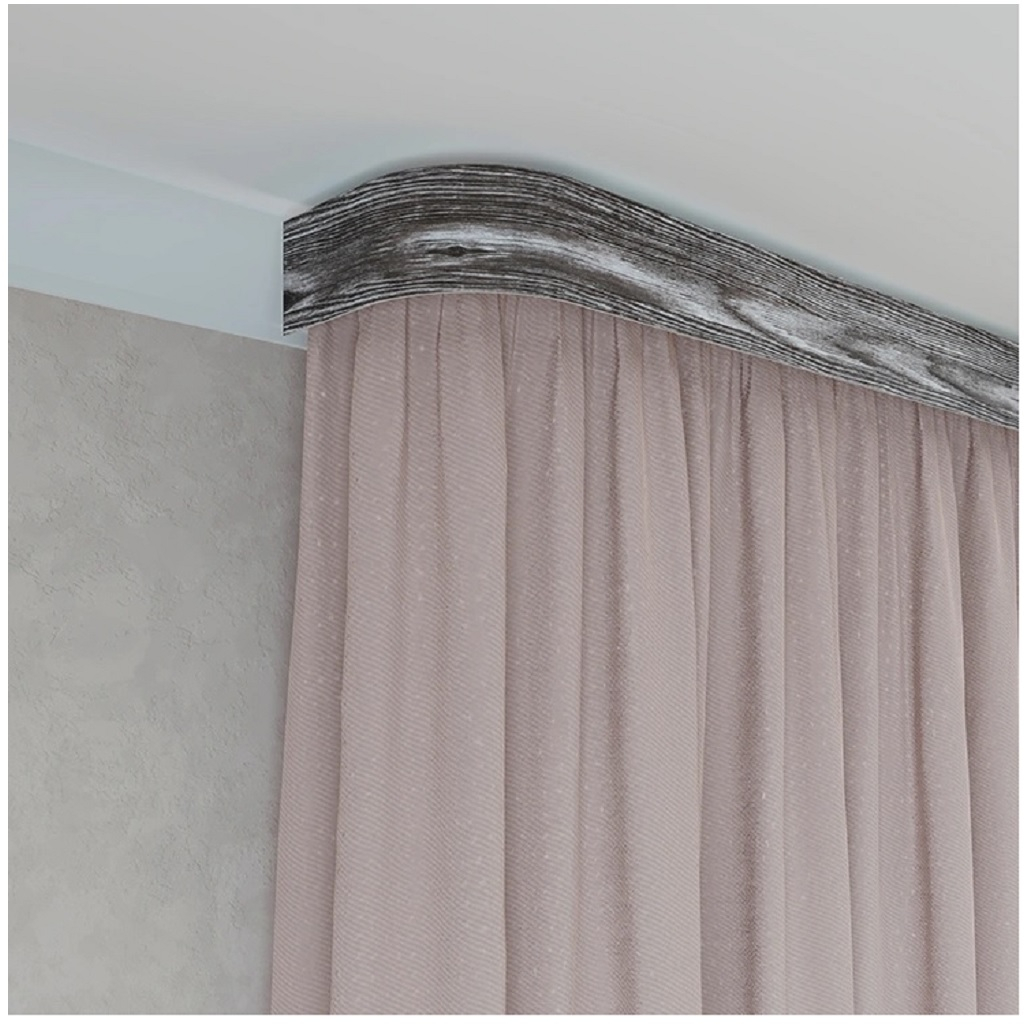 Карниз Legrand Шервуд 58146447, с поворотами, 2-х рядный, серый, 2400 мм