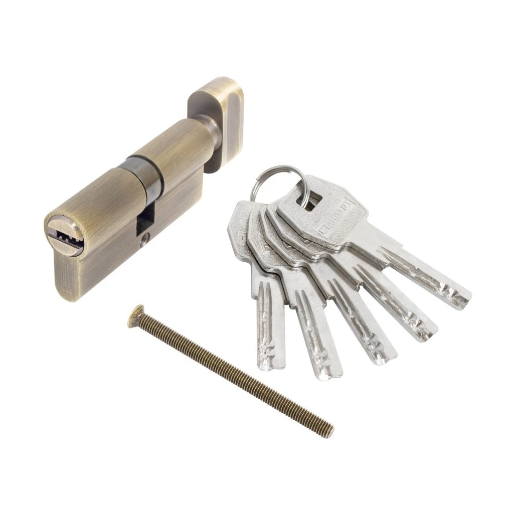 Цилиндровый механизм Стандарт МАХ 70АВ, цвет старая бронза, ключ-вертушка, для всех типов дверей