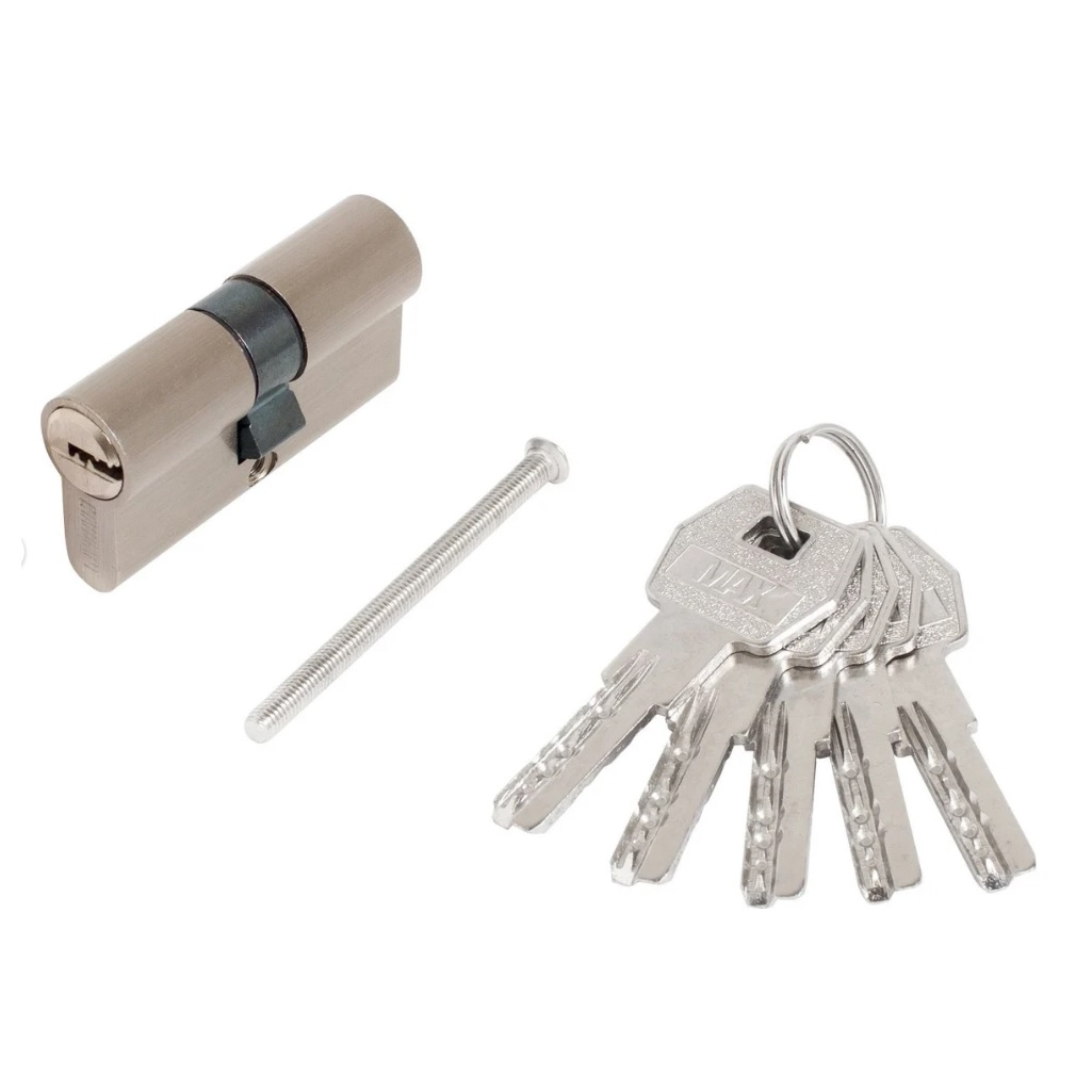 Цилиндровый механизм Стандарт МАХ 60SN, матовый никель, ключ-ключ, для всех типов дверей