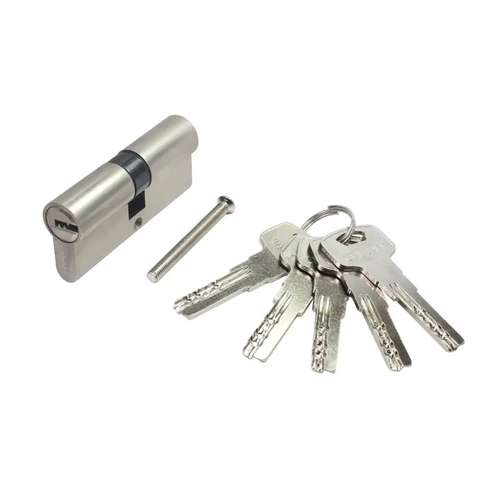 Цилиндровый механизм Стандарт ZF 70-5К SN, матовый никель, ключ-ключ, 5 ключей
