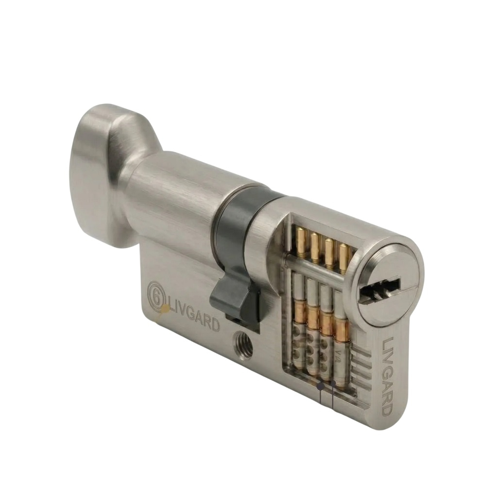 Механизм цилиндровый Стандарт ZF70B, 35х35B, матовый никель, ключ вертушка