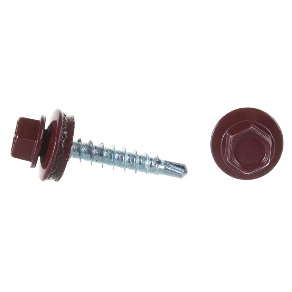 Саморез кровельный темная вишня RAL 3005 4.8х51 мм