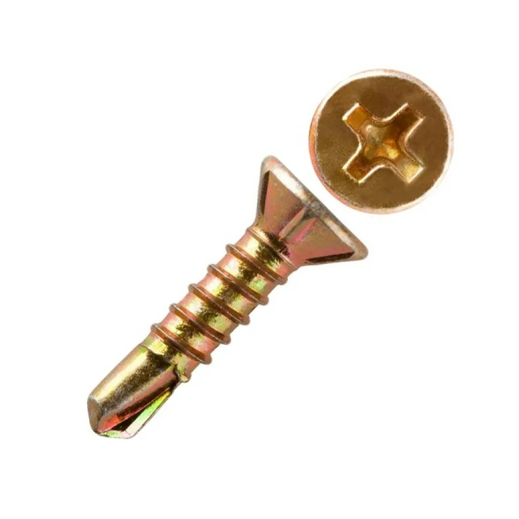 Саморез со сверлом для оконного профиля 3.9х13 мм, желтый цинк, 1 кг