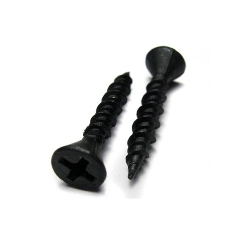 Саморез черный для ГВЛ 3.9х35 мм, острый, потайной, сталь, оксидированное покрытие