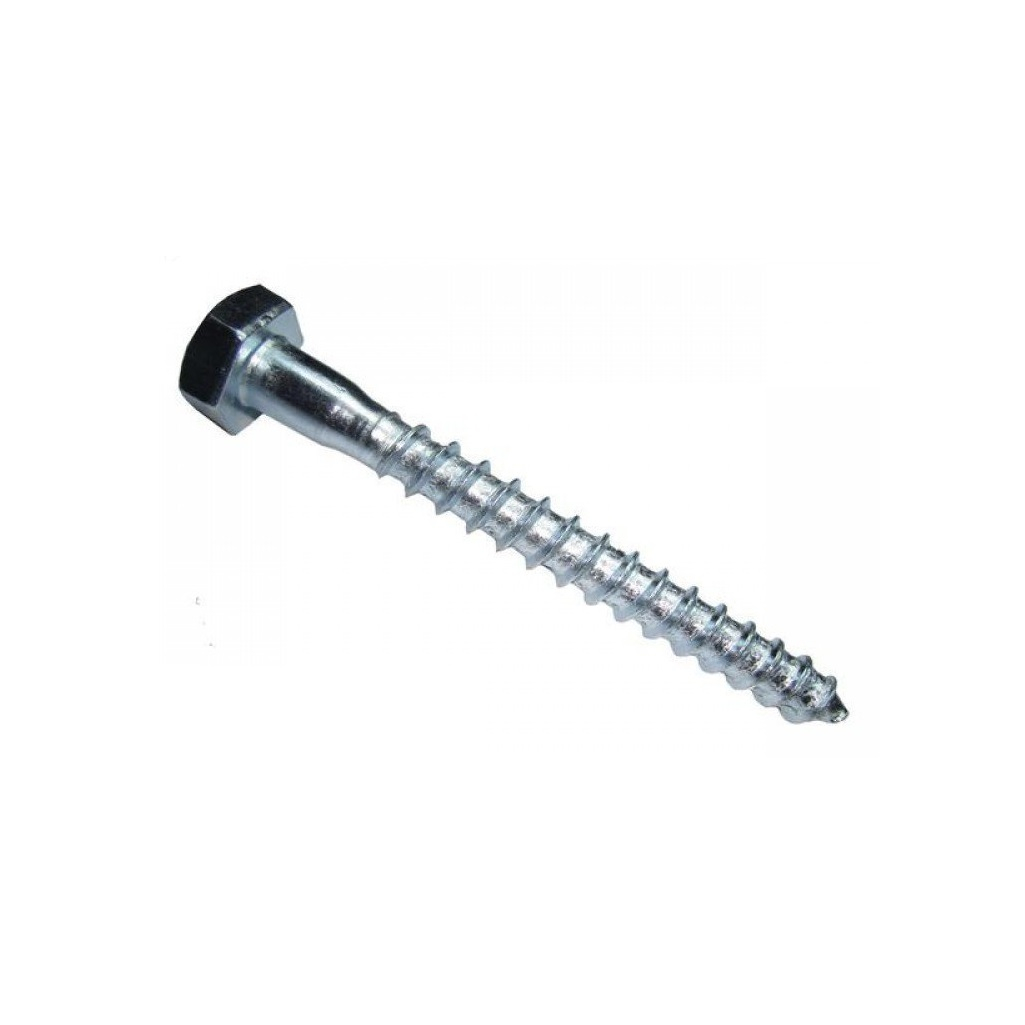 Саморез глухарь 6х50 мм, М6, сантехнический, внешний шестигранник, оцинкованная сталь