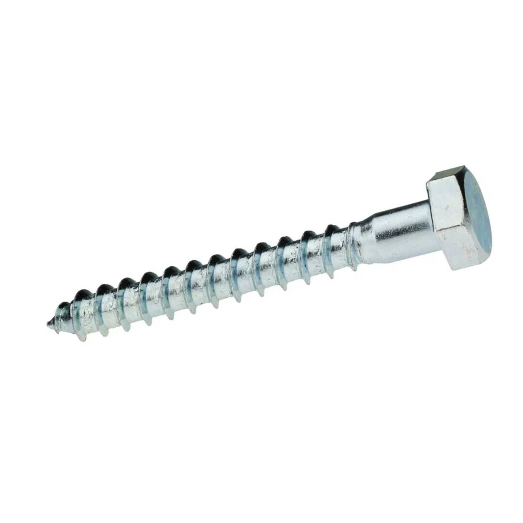 Саморез глухарь 6х50 мм, М6, сантехнический, внешний шестигранник, оцинкованная сталь