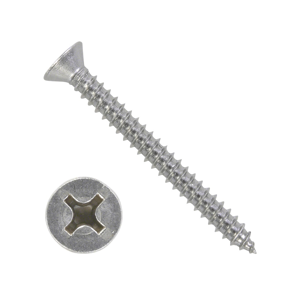 Саморез А2 DIN7982, 4х40 мм, универсальный, потайной, нержавеющая сталь