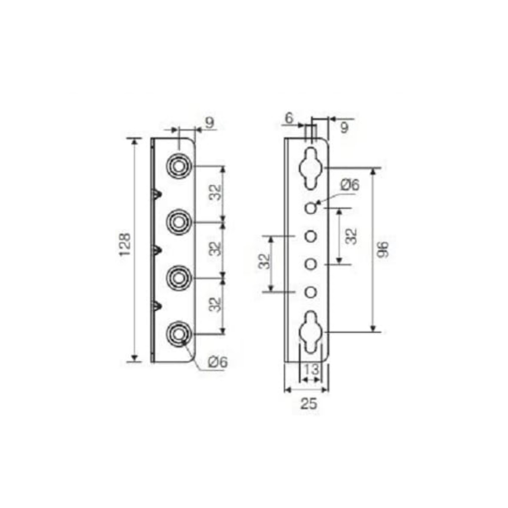 Стяжка кроватная Mesan 102-08-13, L128х25 мм, толщина 1.2 мм, цинк, в упаковке 4 штуки