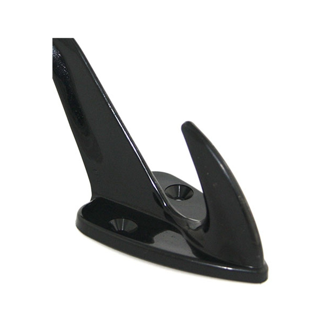 Крючок двойной пластиковый №5 крепится на самоклеящуюся пленку, чёрный