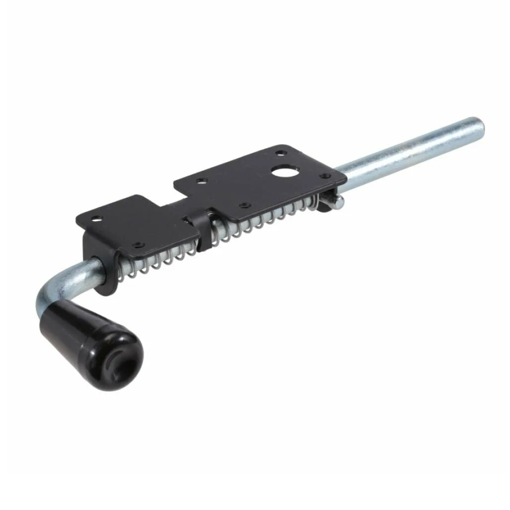 Засов с пружиной Домарт ЗСП-400 мод.2 с проушиной, антикоррозийное покрытие, черный