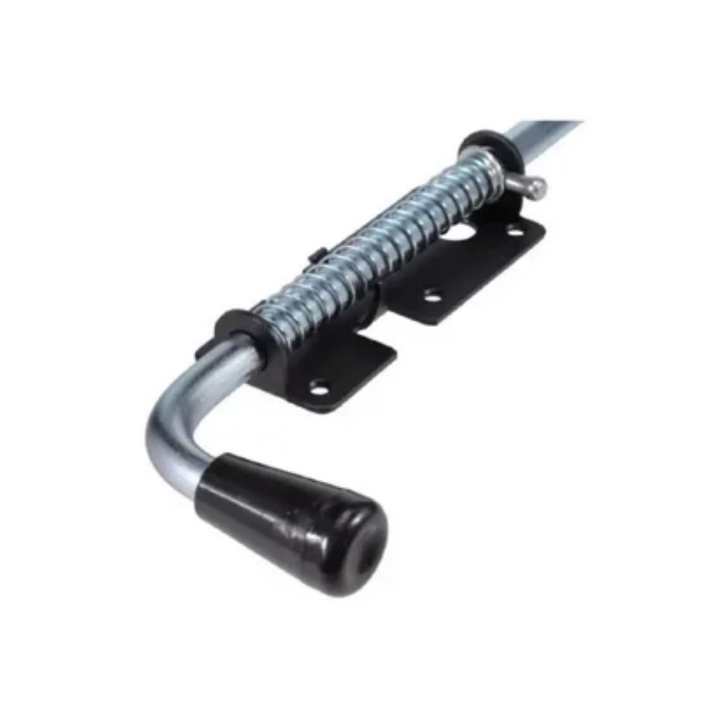 Засов с пружиной Домарт ЗСП-400 мод.2 с проушиной, антикоррозийное покрытие, черный