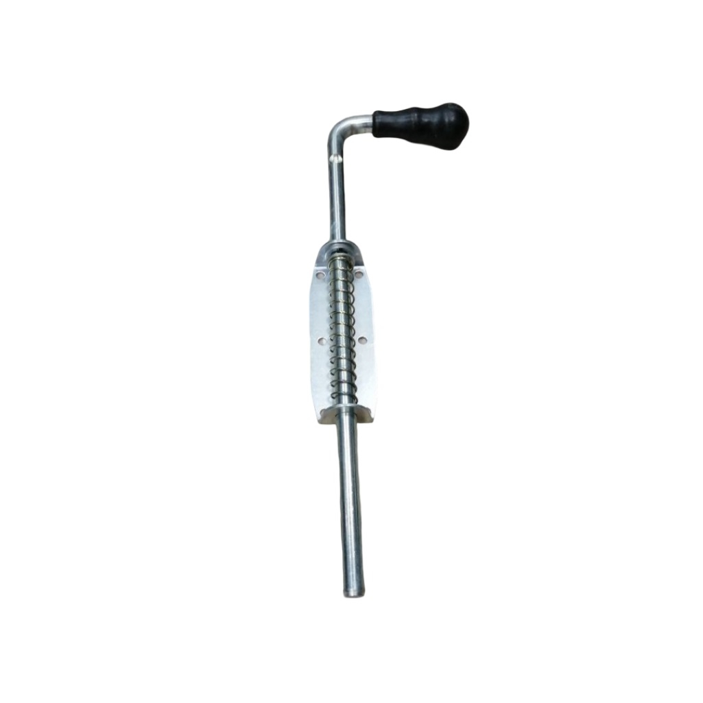 Засов гаражный, полуавтомат 007290, пружинный, 420 мм, ригель d13 мм, цинк