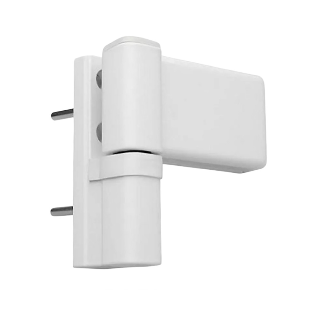 Петля для пластиковых дверей Sters DH-S.2, универсальная, до 100 кг, Ral 9016, белая, сталь