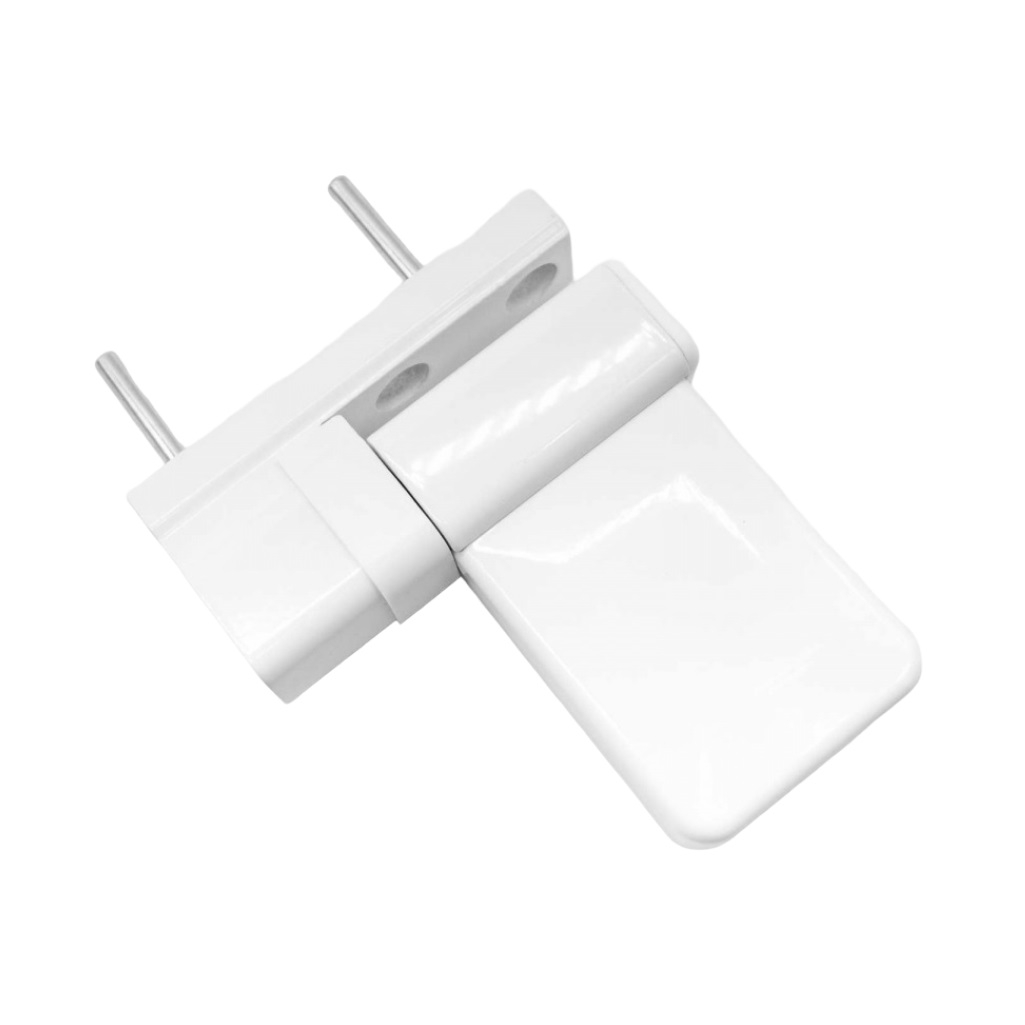 Петля для пластиковых дверей Sters DH-S.2, универсальная, до 100 кг, Ral 9016, белая, сталь