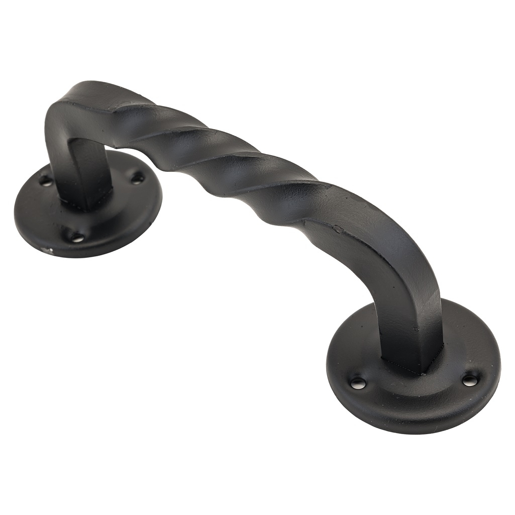 Ручка-скоба декоративная Домарт, сталь, черная, длина 180 мм