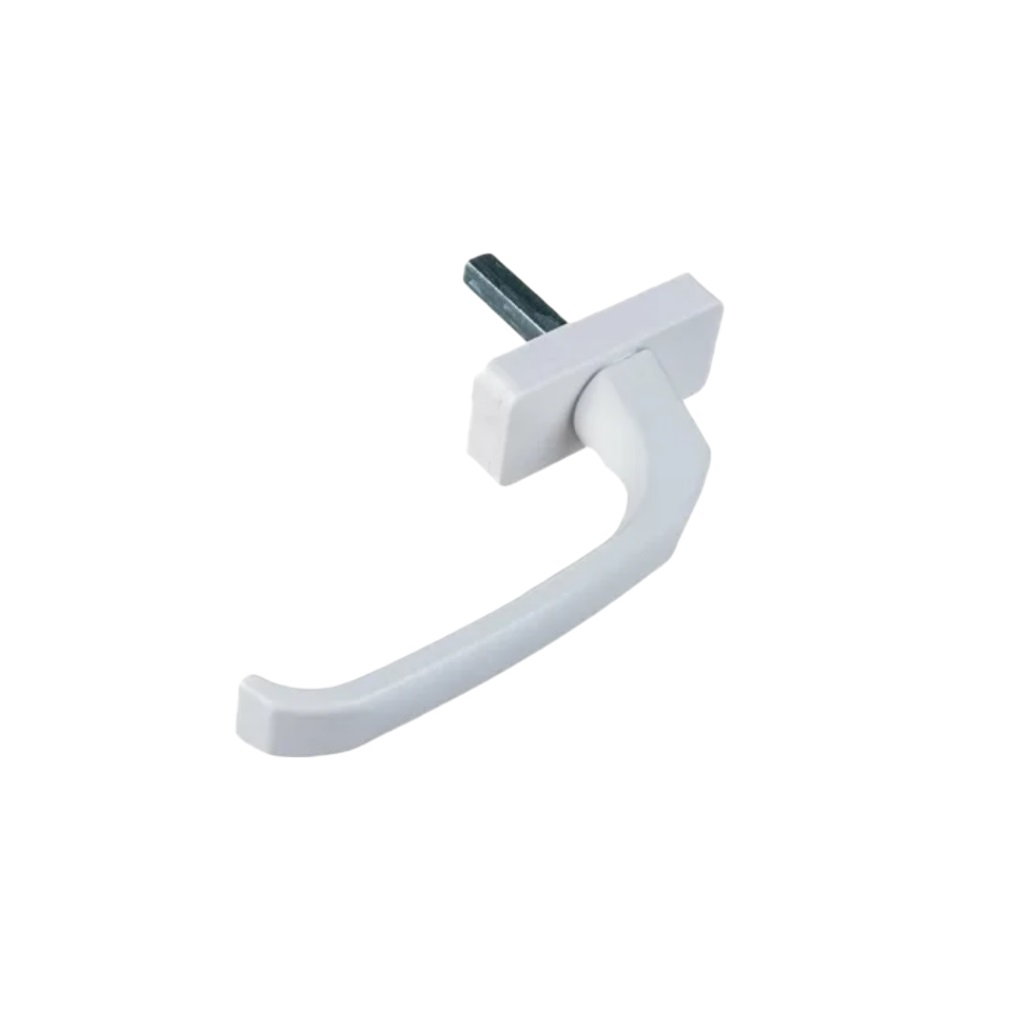 Ручка для пластиковых окон 007, квадратная, алюминиевая, WW белая