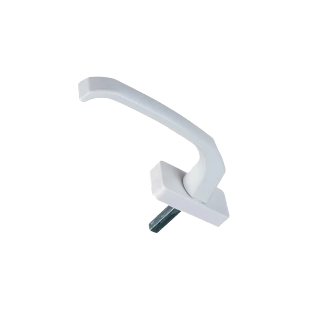 Ручка для пластиковых окон 007, квадратная, алюминиевая, WW белая