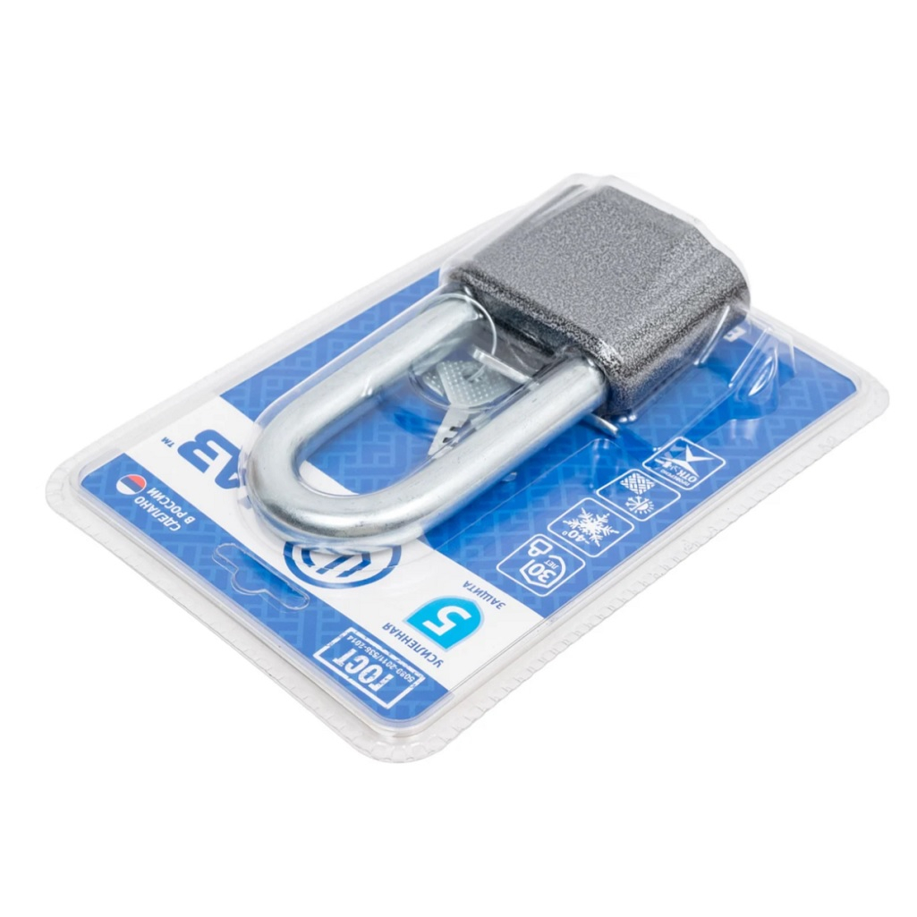 Замок навесной ЧАЗ ВС2M1-02, усиленная защита, дисковый, ключ финский