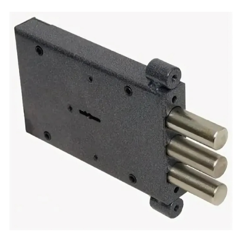 Замок врезной Герион Стилет Панцирь, 3 цилиндрических ригеля, коричневый