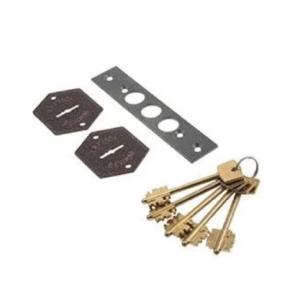 Замок врезной Герион Стилет Панцирь, 3 цилиндрических ригеля, коричневый