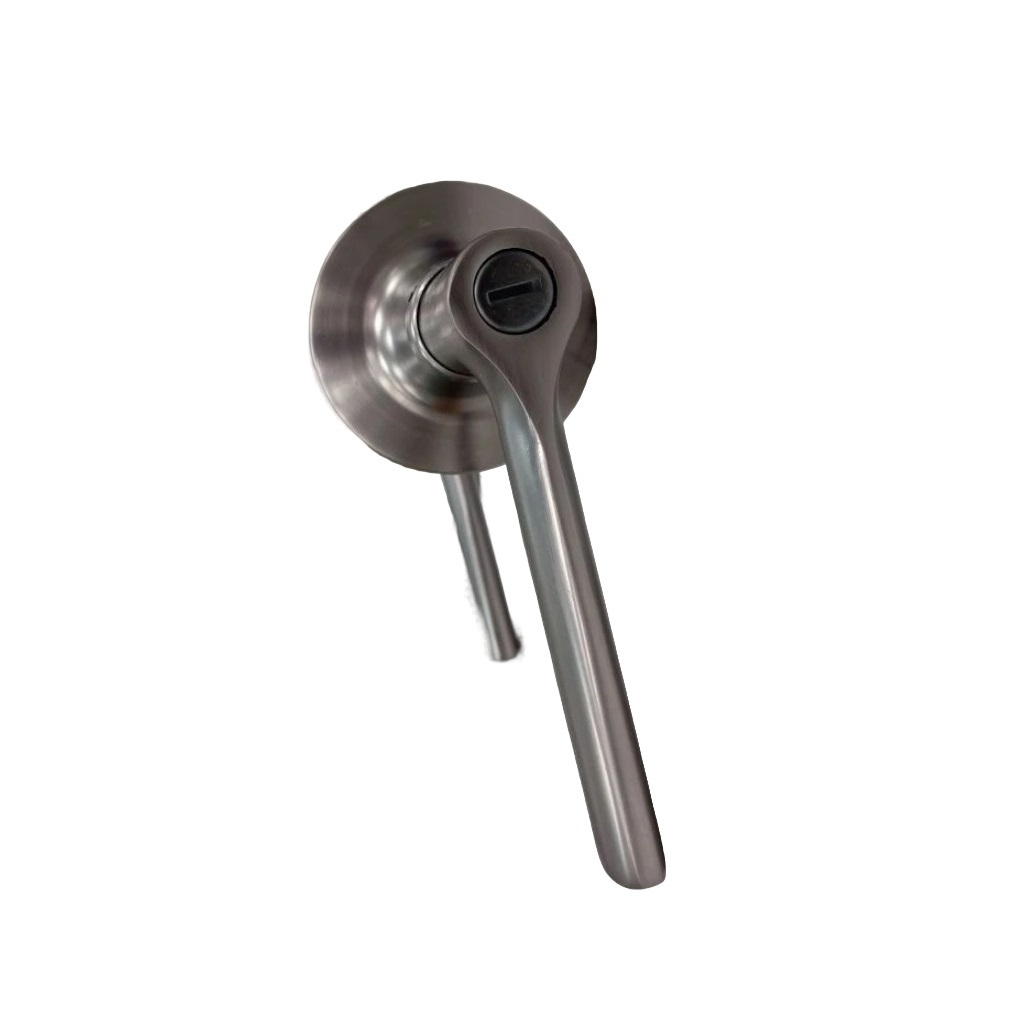 Защелка врезная Avers 8023-03-GRF с ручками, с фиксатором, для межкомнатных дверей, алюминий, сталь, графит