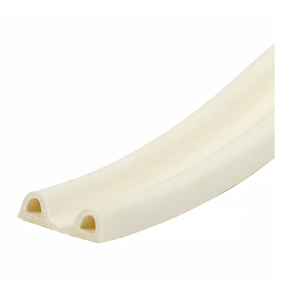 Уплотнитель TECH-TOP 028-0001, промышленный, самоклеящийся, P-профиль, белый, 9х5 мм, на отрез от 1 м