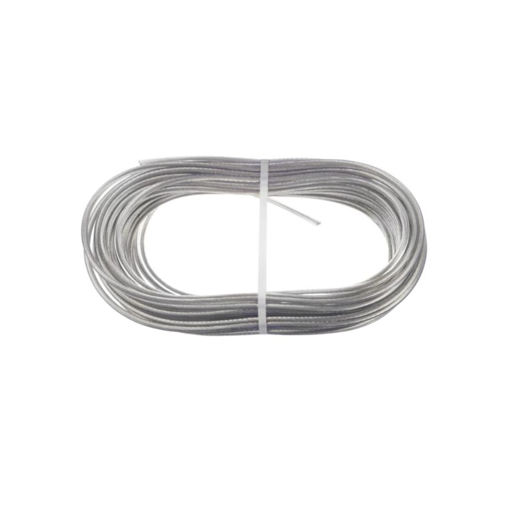 Трос металлополимерный, для белья, прозрачный, диаметр 4 мм, длина 20 м