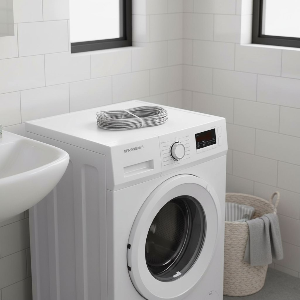 Трос металлополимерный, для белья, прозрачный, диаметр 4 мм, длина 20 м