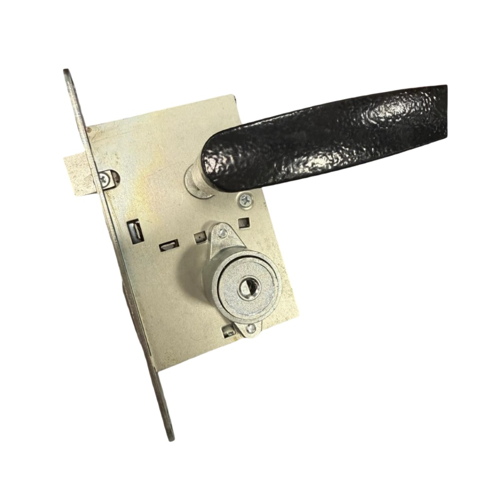 Замок врезной Зенит 3В4Д ШО-25, цилиндровый, никель, ручка черная