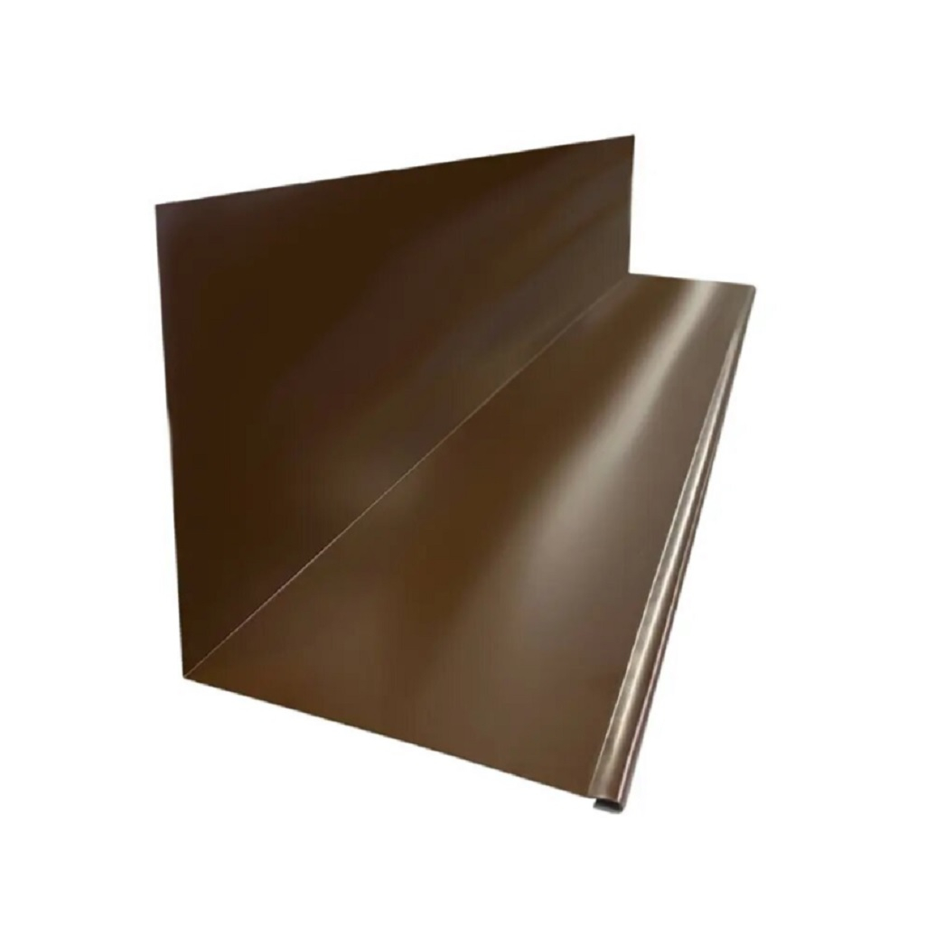 Планка примыкания верхняя, тёмно-коричневая, 100х150х2000 мм