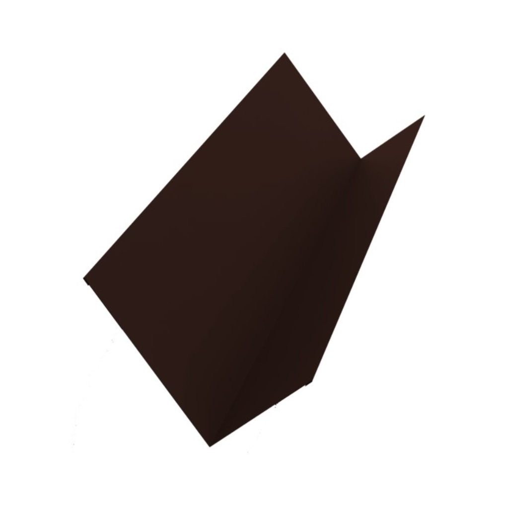 Планка примыкания верхняя, тёмно-коричневая, 100х150х2000 мм