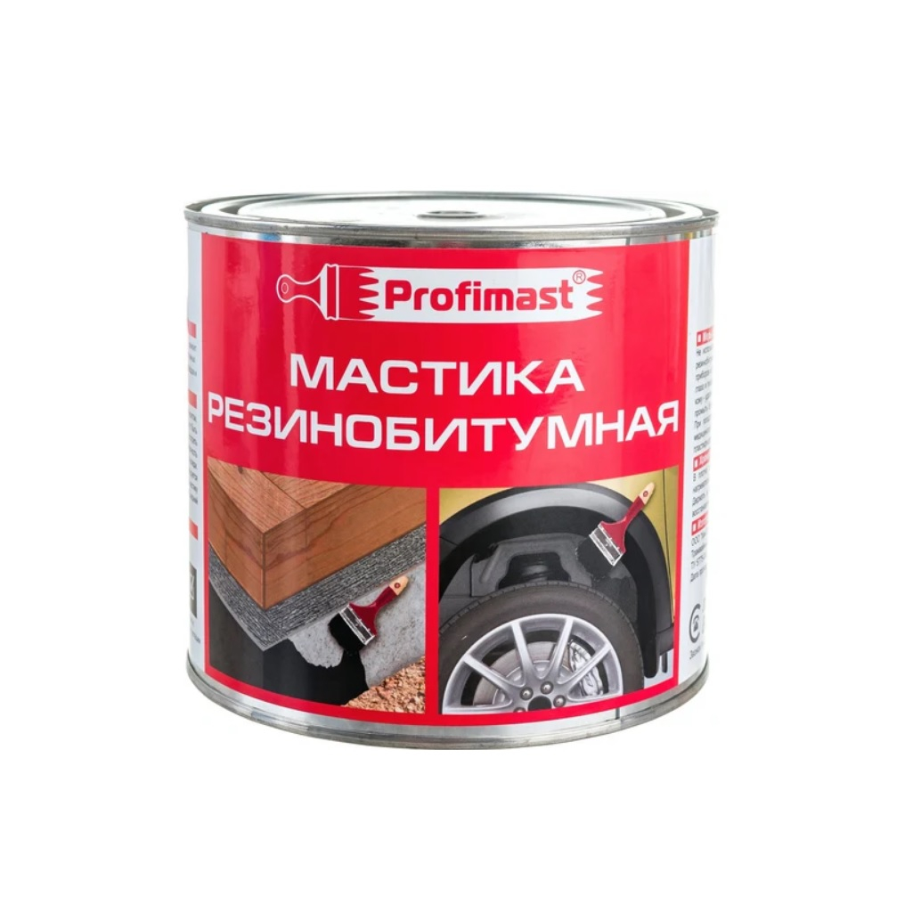 Мастика Profimast 4607952900677, резинобитумная, гидроизоляционная, гербицидная добавка, 2 л, 1.8 кг