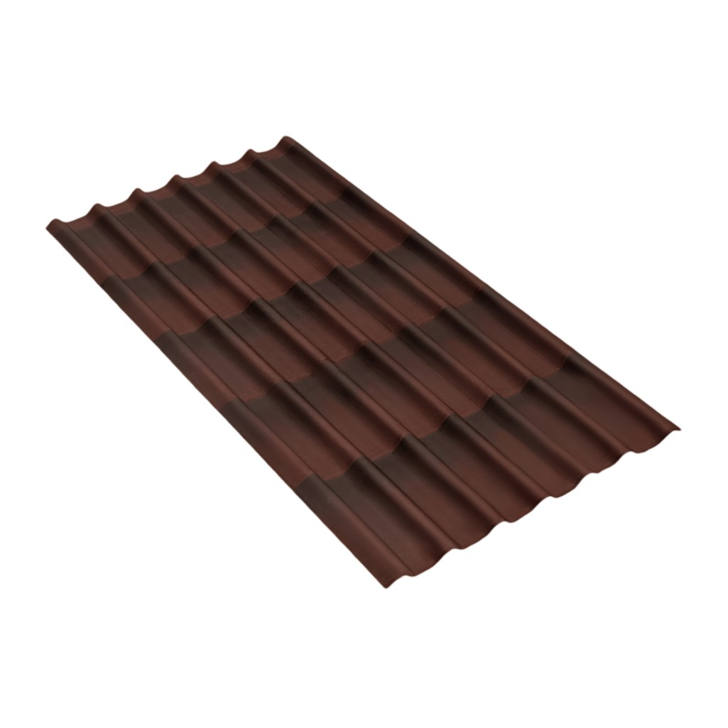 Черепица битумная Ондулин коричневый, листовая, для оформления кровли, 950х2000 мм