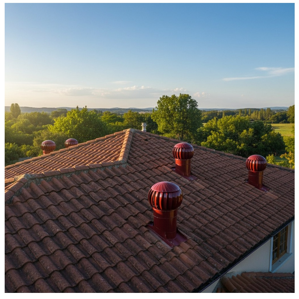 Комплект кровельного вент-выхода Нанотурбодефлектор RRTV+S 160, d 160 мм, вишня