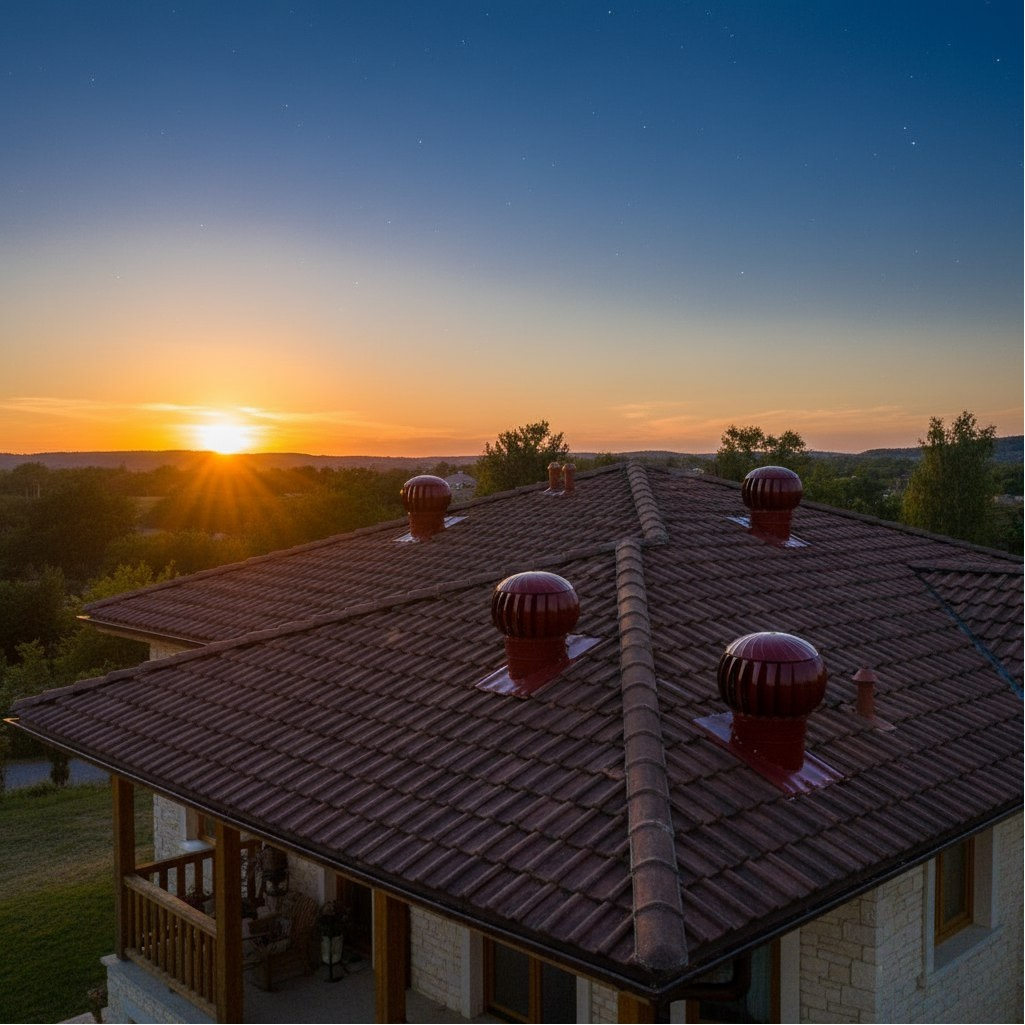 Комплект кровельного вент-выхода Нанотурбодефлектор RRTV+S 160, d 160 мм, вишня