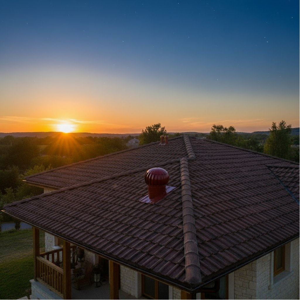 Комплект кровельного вент-выхода Нанотурбодефлектор RRTV+S 160, d 160 мм, вишня