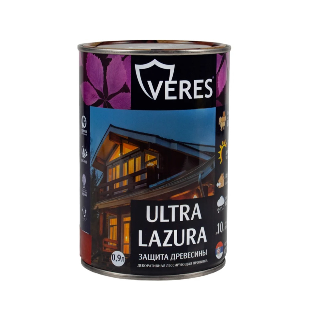 Пропитка Veres Ультра Лазурь №7 махагон, полуглянцевый, 0.9 л