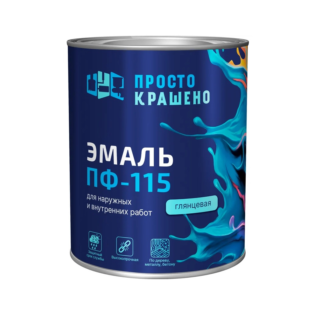 Эмаль алкидная Простокрашено ПФ-115 81295, универсальная, глянцевая, бежевая, 0.8 кг