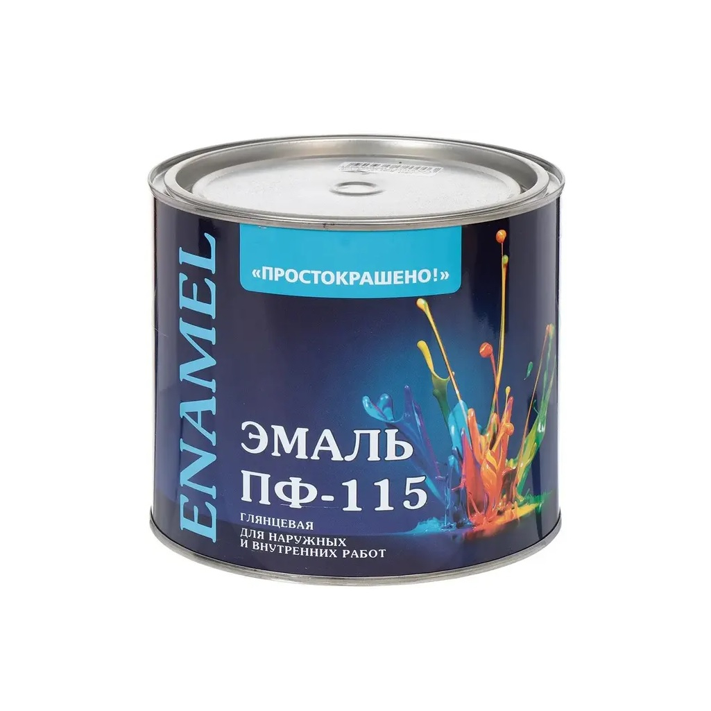 Эмаль алкидная Простокрашено ПФ-115 85173, универсальная, глянцевая, желтая, 1.8 кг