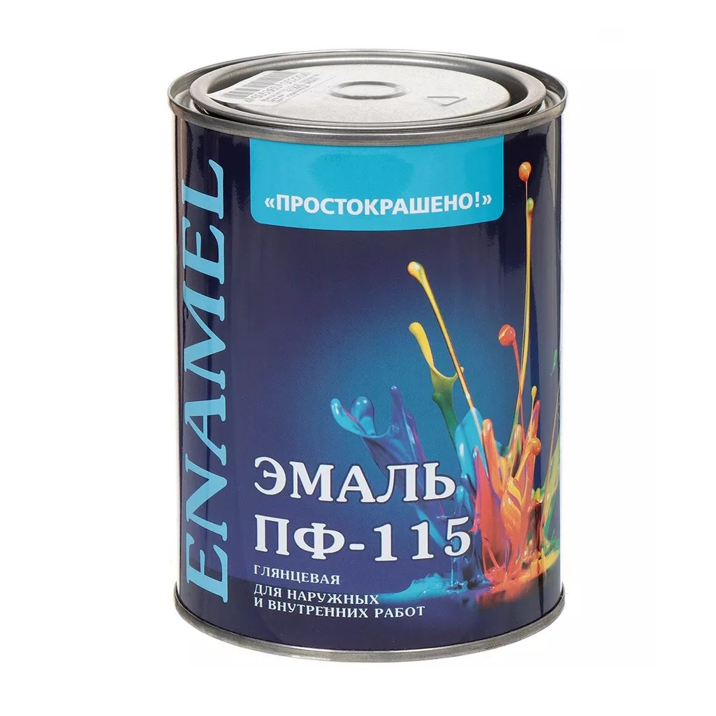 Эмаль алкидная Простокрашено ПФ-115 81293, универсальная, глянцевая, темно-зеленая, 0.8 кг