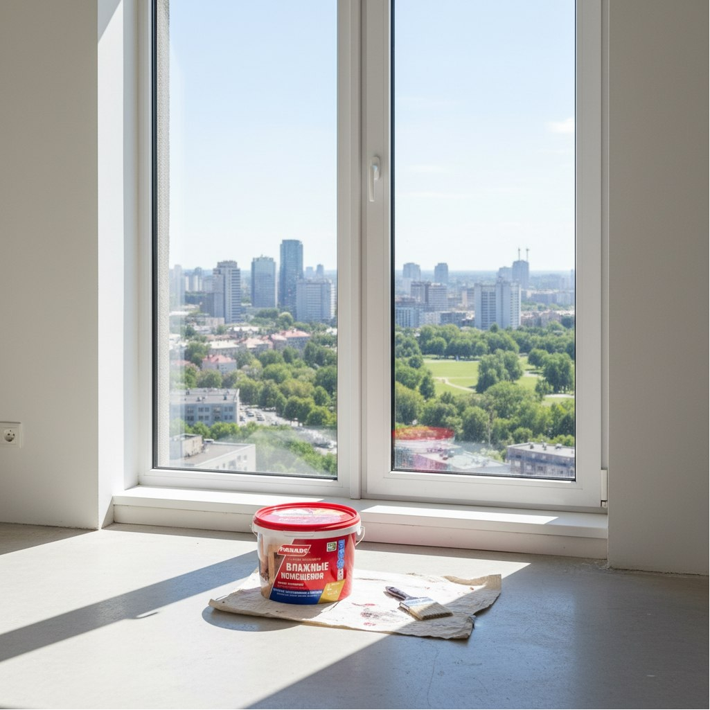 Краска латексная Parade Влажные помещения W100, для внутренних работ, База А, белая, 2.5 л