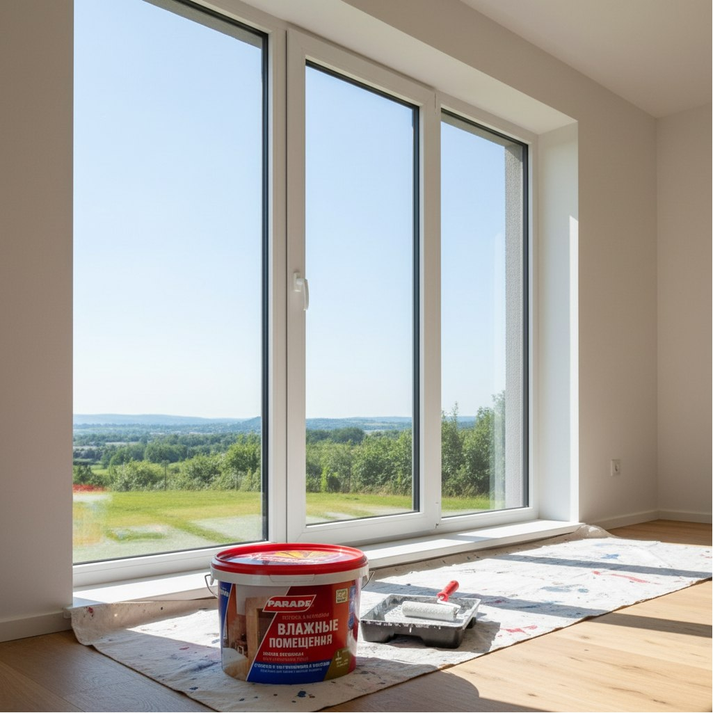 Краска латексная Parade Влажные помещения W100, для внутренних работ, База А, белая, 2.5 л