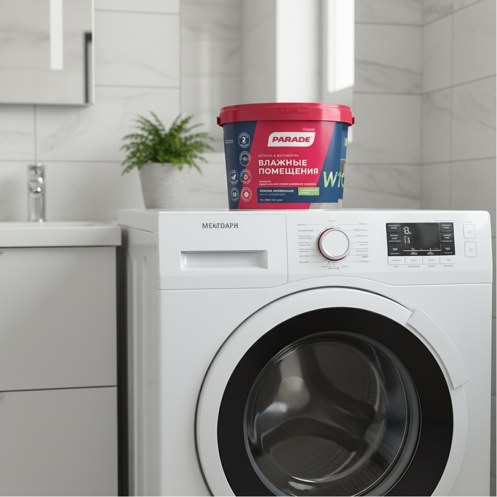 Краска латексная Parade Влажные помещения W100, для внутренних работ, База А, белая, 9 л