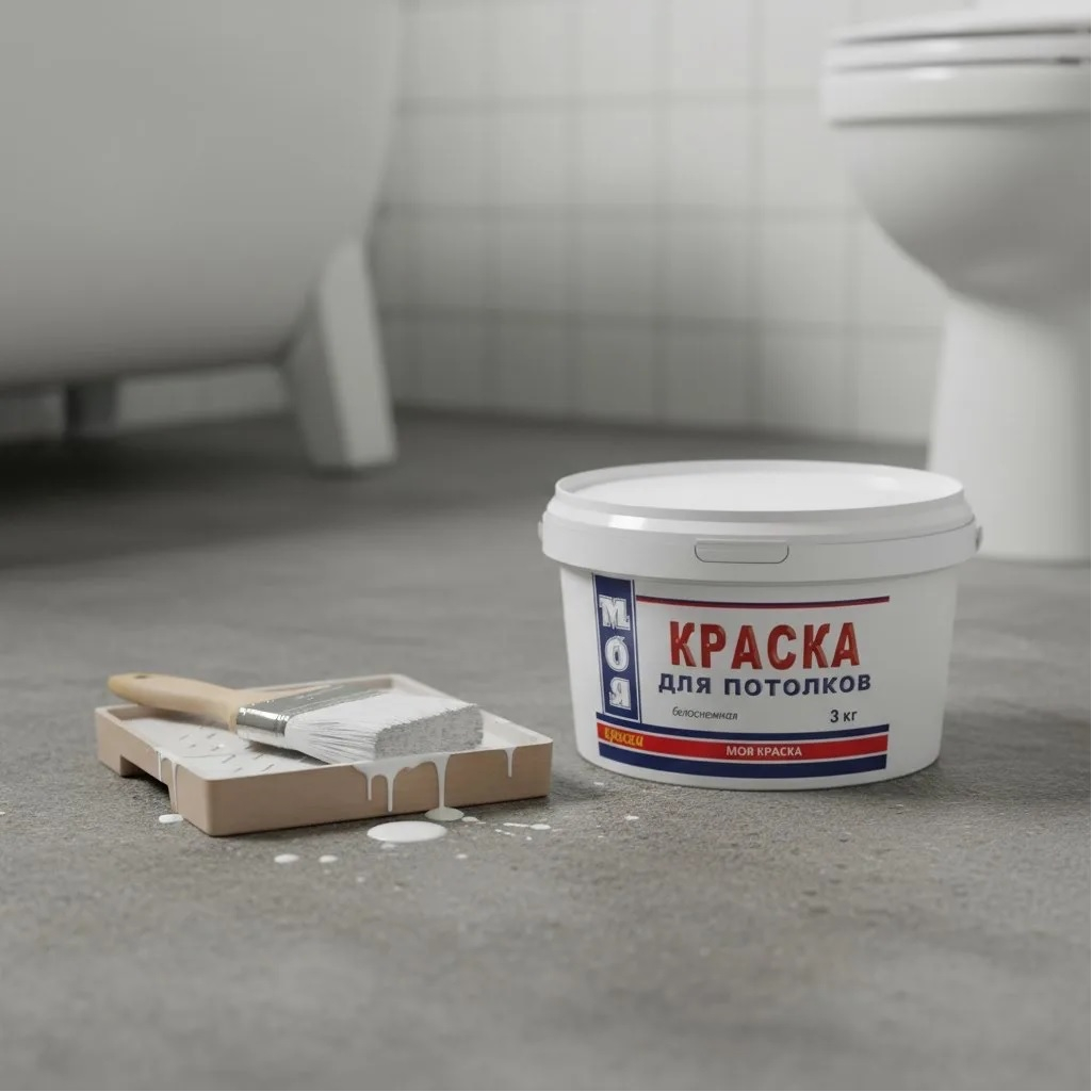 Краска Моя Краска для потолков, водно-дисперсионная, интерьерная, белоснежная, 3 кг