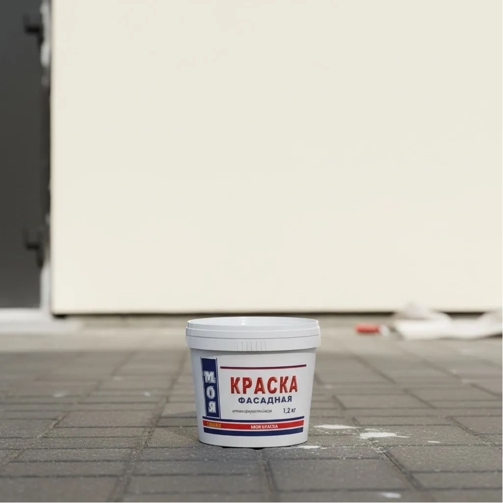 Краска Моя Краска водно-дисперсионная, атмосферостойкая, фасадная, белый, 1.2 кг