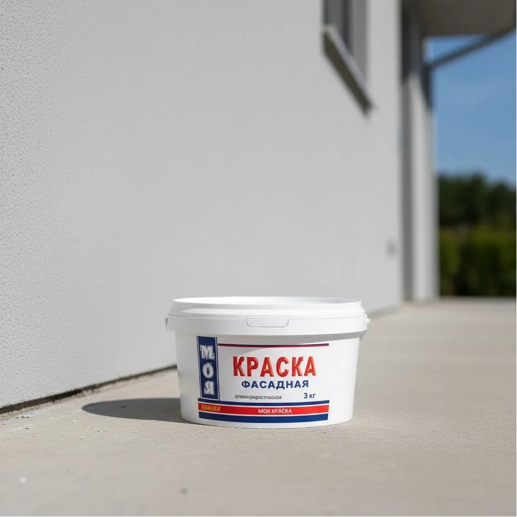 Краска Моя Краска водно-дисперсионная, атмосферостойкая, фасадная, белый, 3 кг