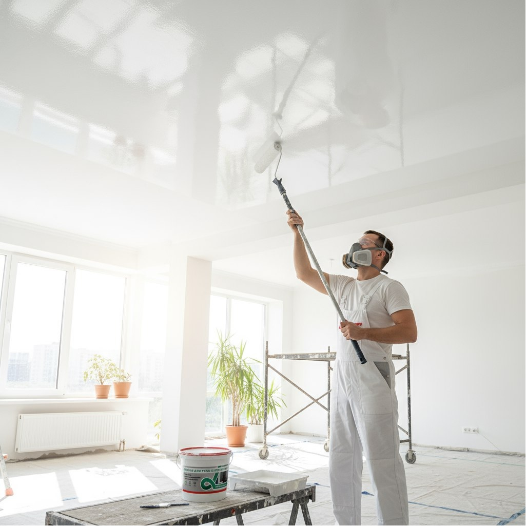 Краска для стен и потолков Alfavit Альфа 42758, водно-дисперсионная, супербелая RAL7047, 14 кг